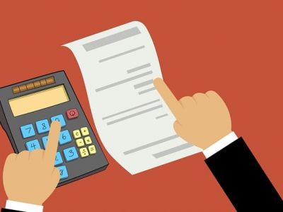 Calculator and Paper Image
