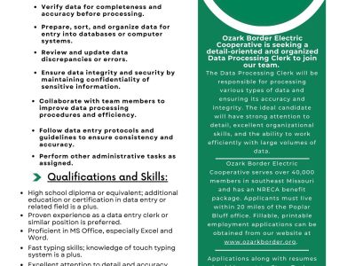 Data Processing Clerk